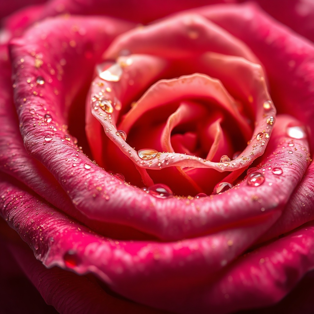 Rose petals with gold dust